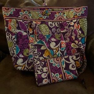Vera Bradley laptop tote w/matching wallet